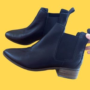 Lucky Brand Chunky Heel Leather Boots